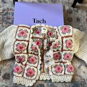 Free People Nuria Crochet Cardigan. NEW XS